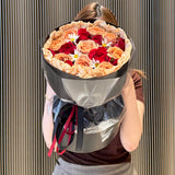 Eternal Harmony Red & Pastel Brown Rose Bouquet