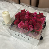 Passionate Love Red & Pink Rose Arrangement in Silver Box