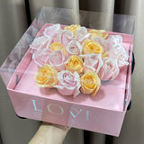Soft Pastel Love Rose Arrangement in Pink Box