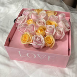 Soft Pastel Love Rose Arrangement in Pink Box