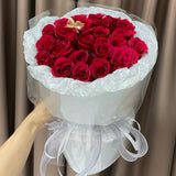 Timeless Crimson Rose Box with Gold Butterfly