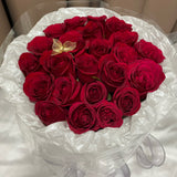 Timeless Crimson Rose Box with Gold Butterfly
