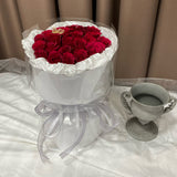Timeless Crimson Rose Box with Gold Butterfly