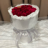 Timeless Crimson Rose Box with Gold Butterfly
